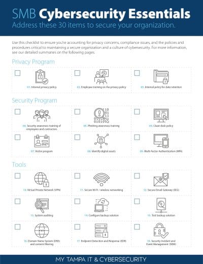 Cybersecurity Essential Checklist For SMBs | My Tampa IT